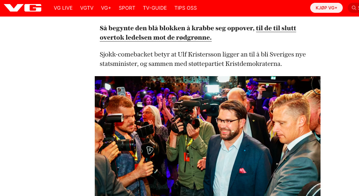 Sterke internasjonale reaksjoner på det svenske valget￼ – Nyheter i Politiken