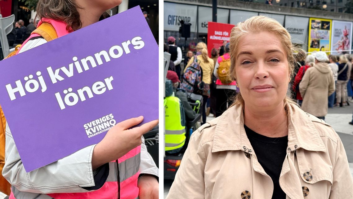 Manifestation lyfte kvinnors låga löner inför valet